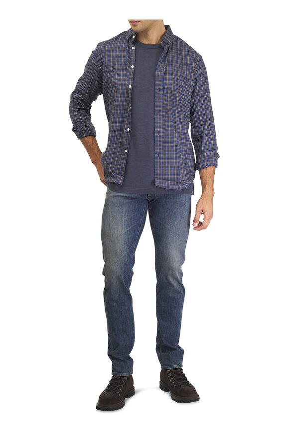 Faherty Brand Movement™ Navy Blue & Oak Plaid Sport Shirt - view 2