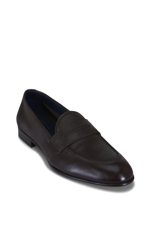 Brioni Appia Dark Brown Leather Penny Loafer - view 1