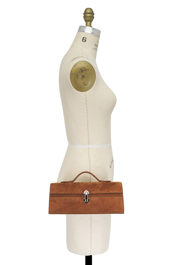 Savette Slim Symmetry Brown Suede Pochette - view 5