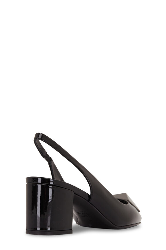 Valentino Garavani - Black Leather One Stud Slingback, 60mm