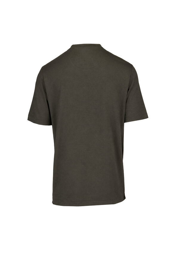 Marco Pescarolo James Olive Green Wool T-Shirt - view 2