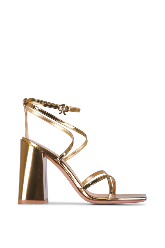 Gianvito Rossi - Ludovica Metal Mekong Gold Sandal, 95mm