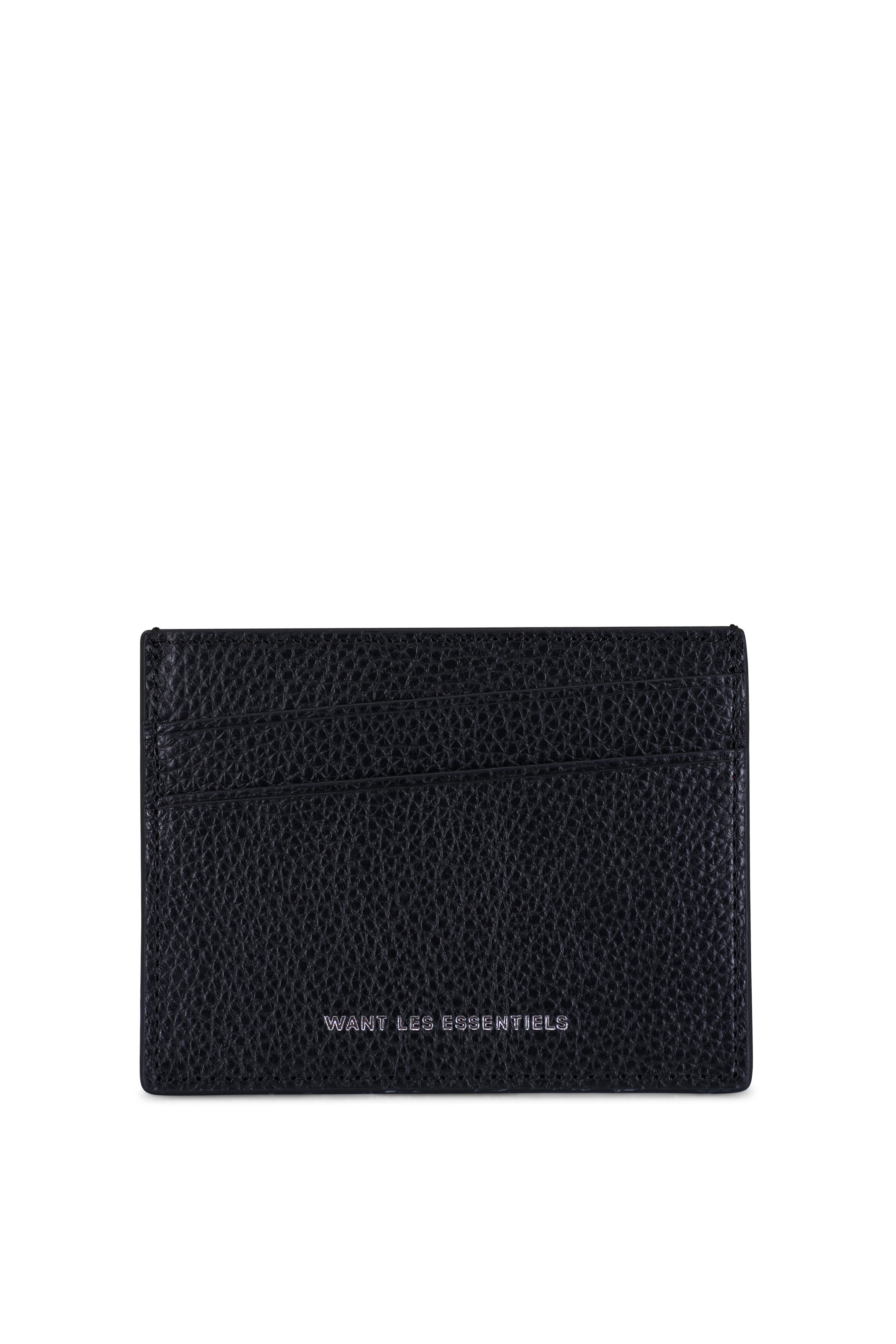 Want Les Essentiels - Branson Black Pebbled Leather Card Case