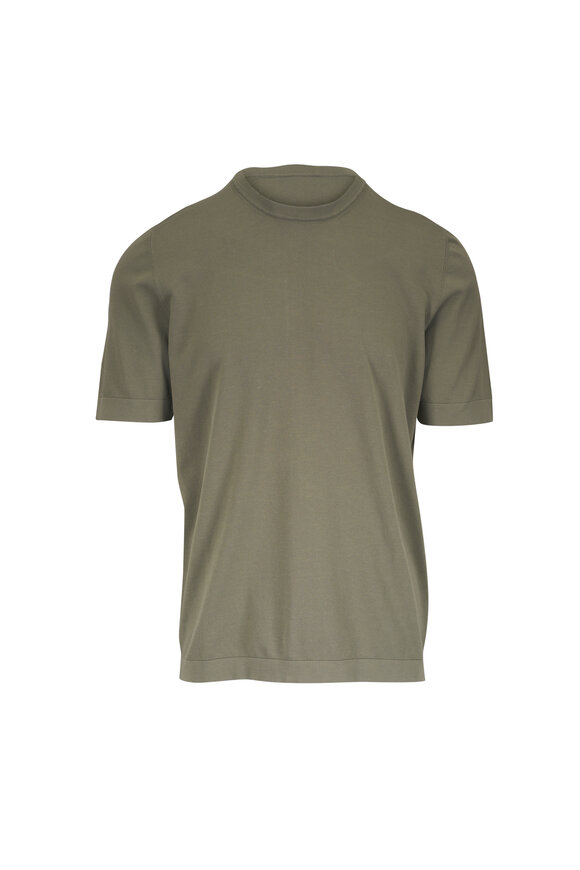Gran Sasso Olive Vintage Cotton T-Shirt