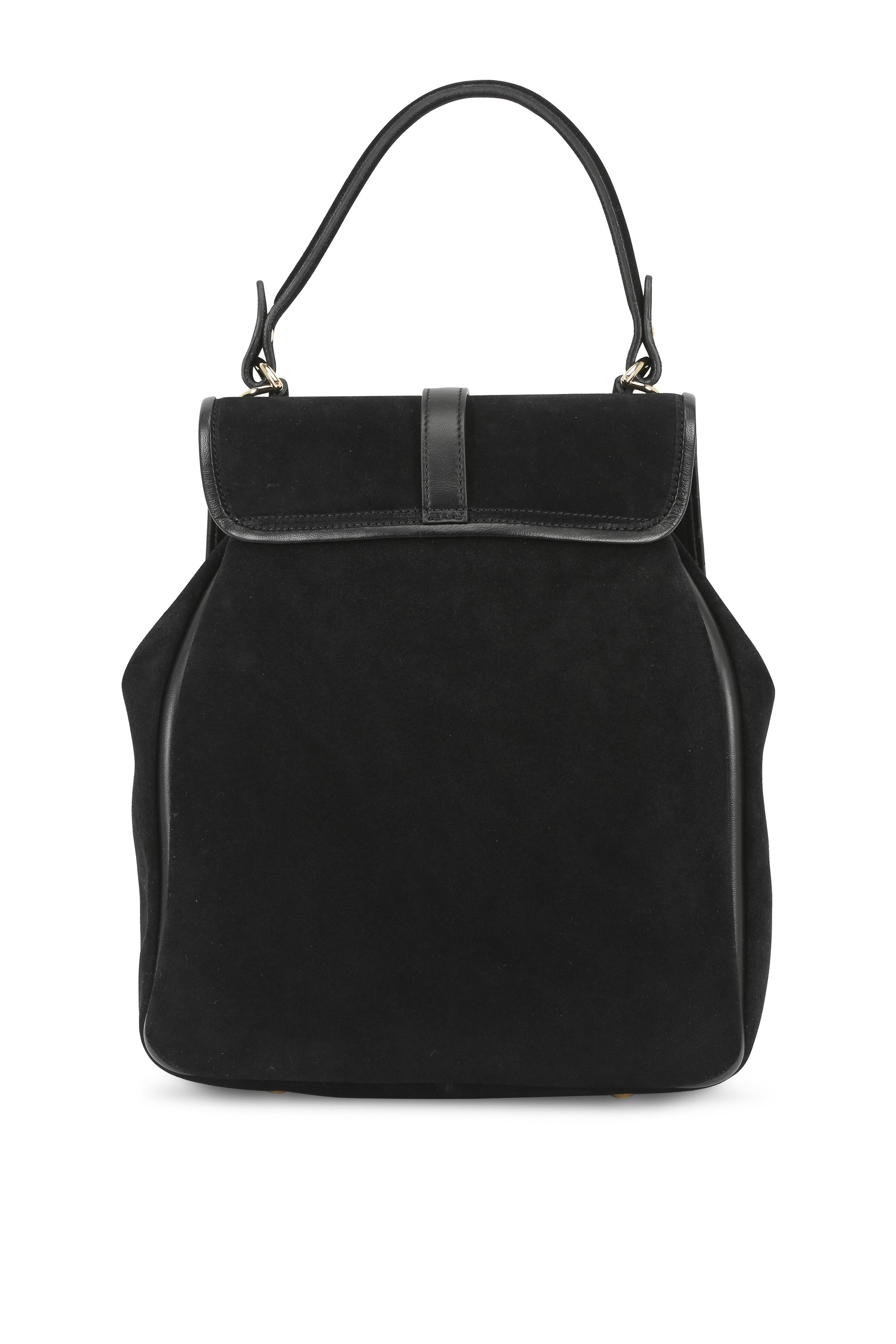 Lanvin - Looka Black Suede Medium Top Handle Bag