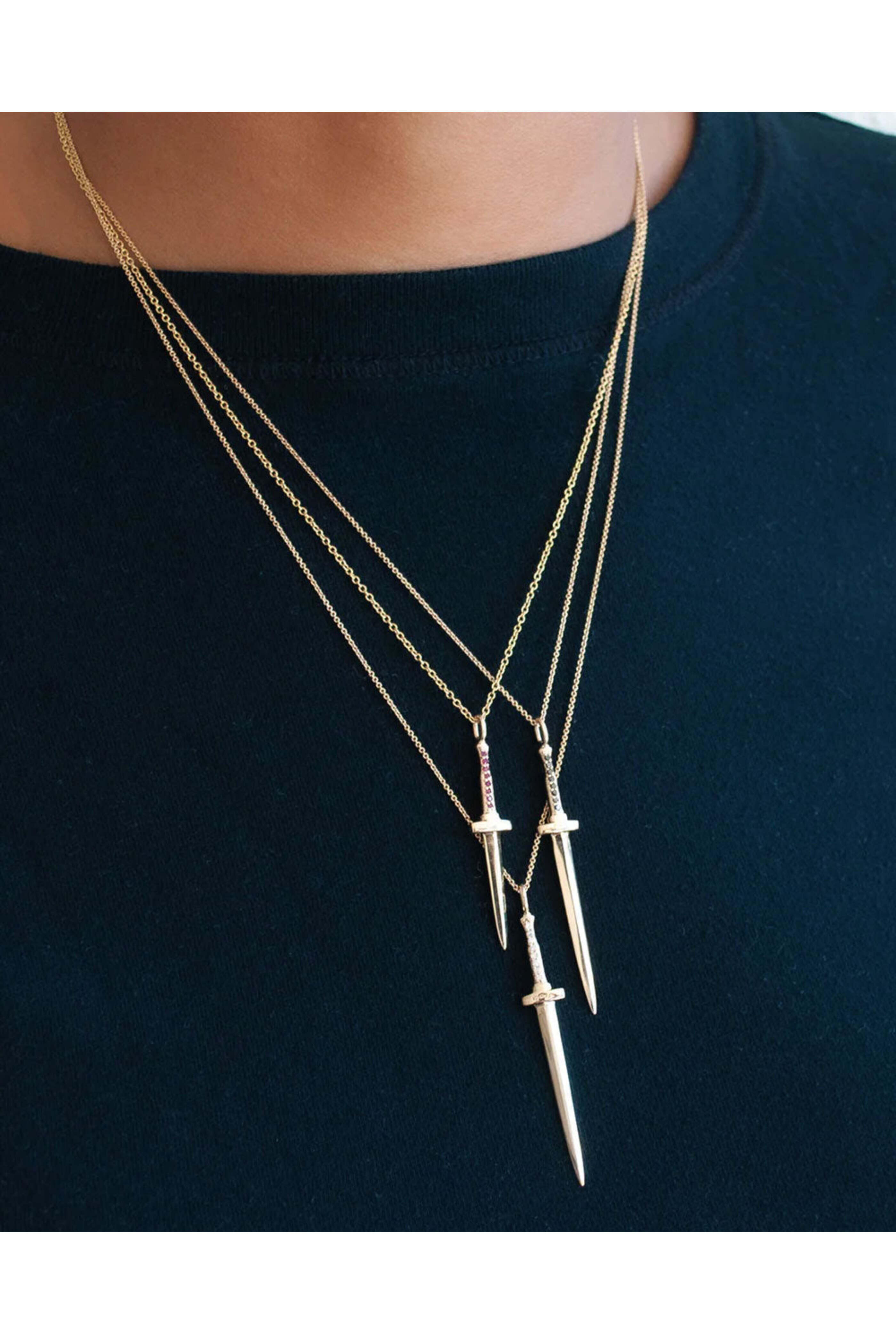 Dru - Ruby Dagger Pendant