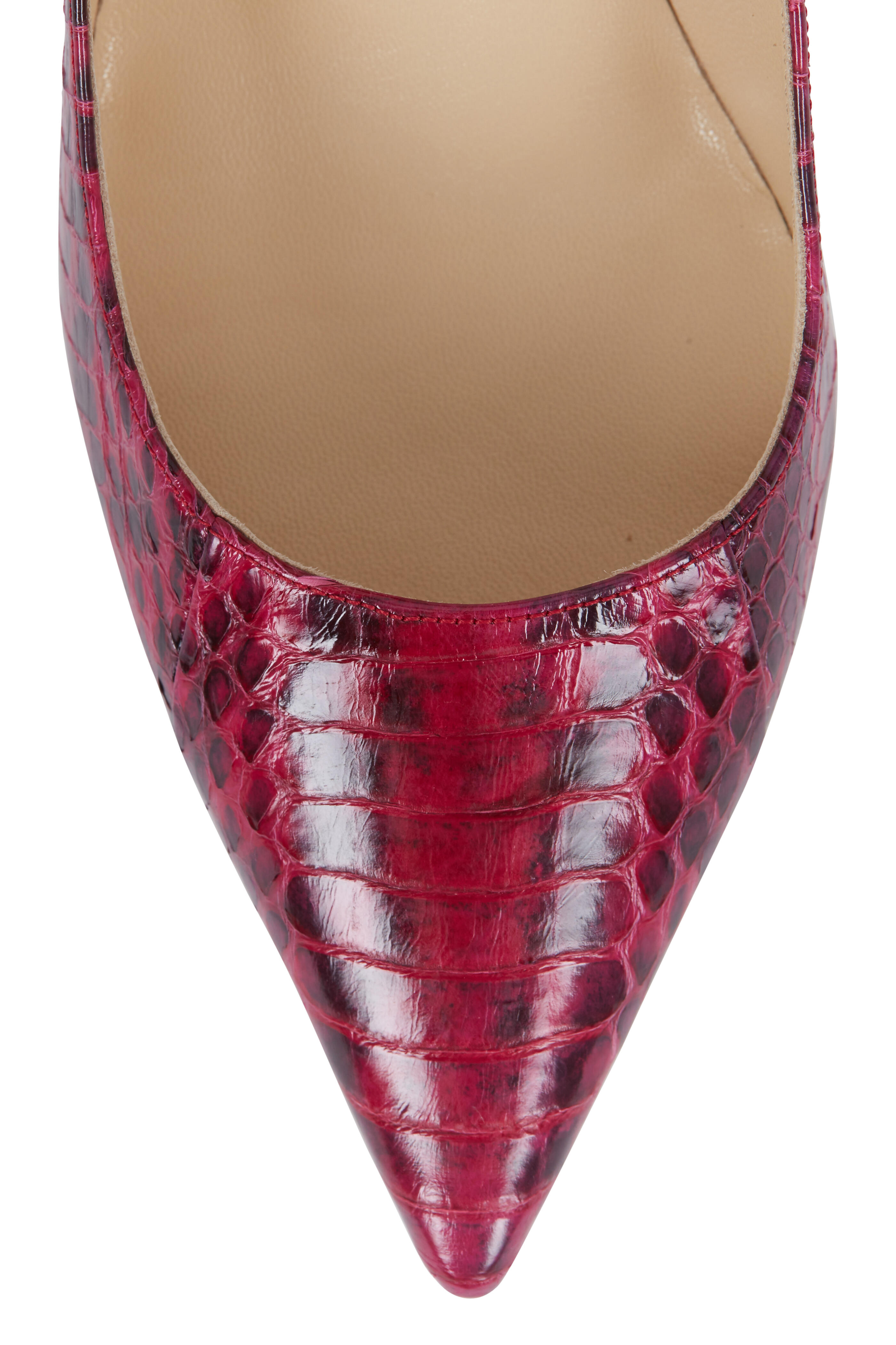 Jimmy Choo - Raspberry Snakeskin Pointed Pump, 85mm