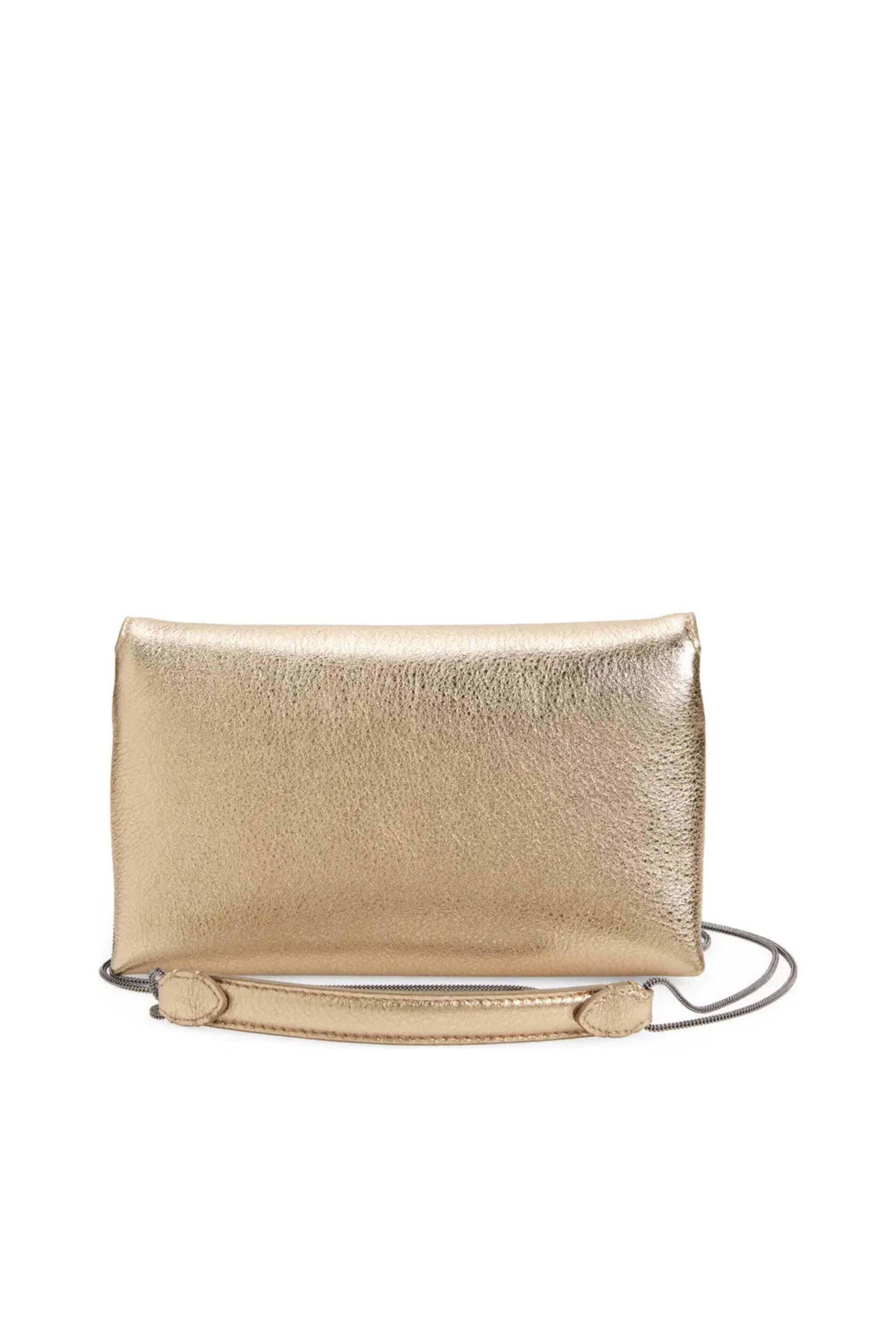 Brunello Cucinelli - Lamé Leather City Bag in Gold