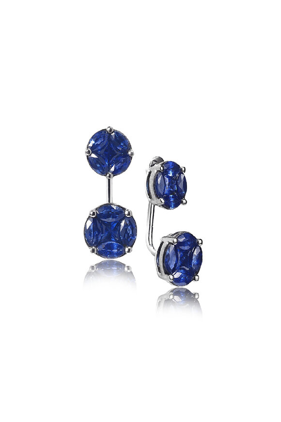 Nam Cho 18k White Gold Blue Sapphire Jacket Stud - view 1