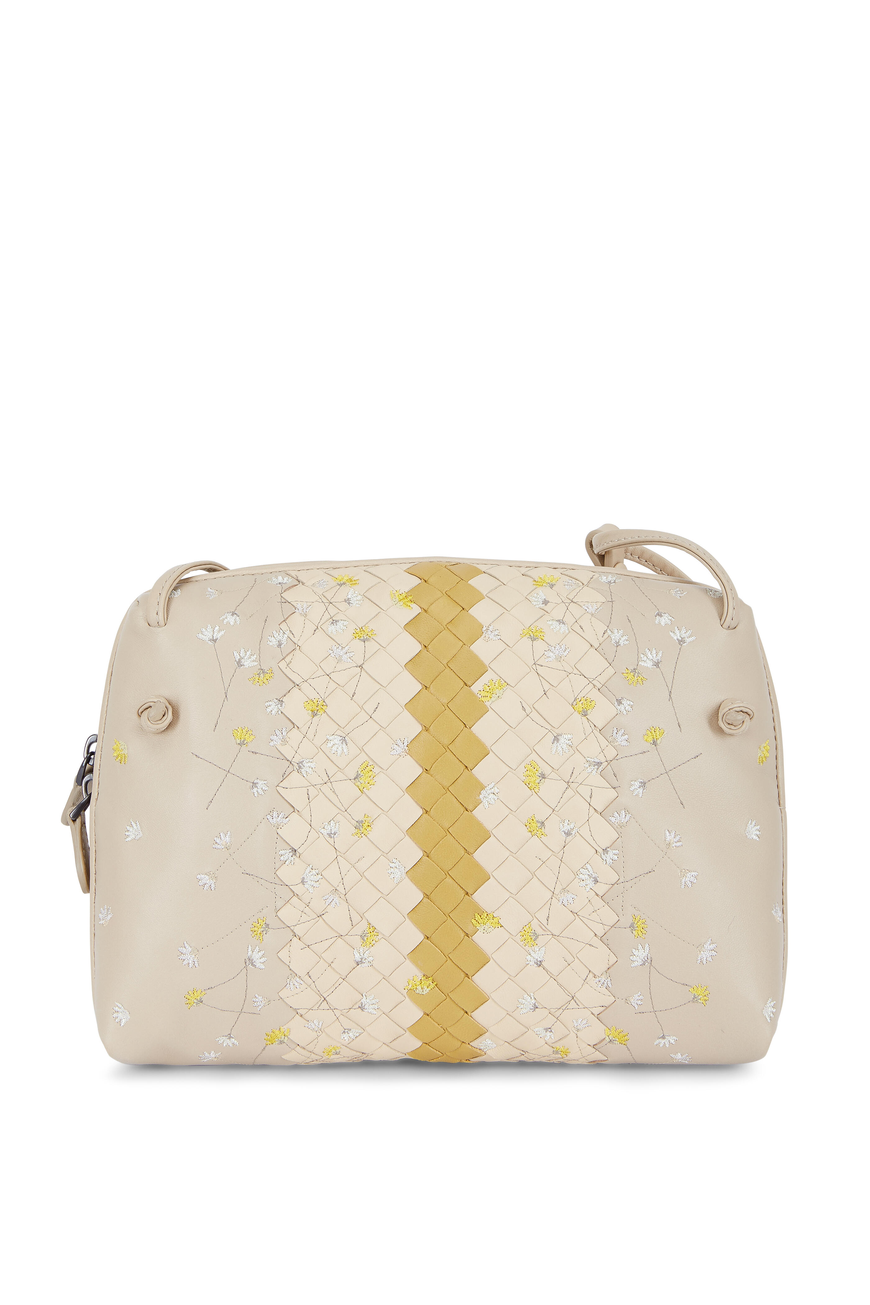 Bottega Veneta - Pillow Light Taupe Floral Embroidered Crossbody