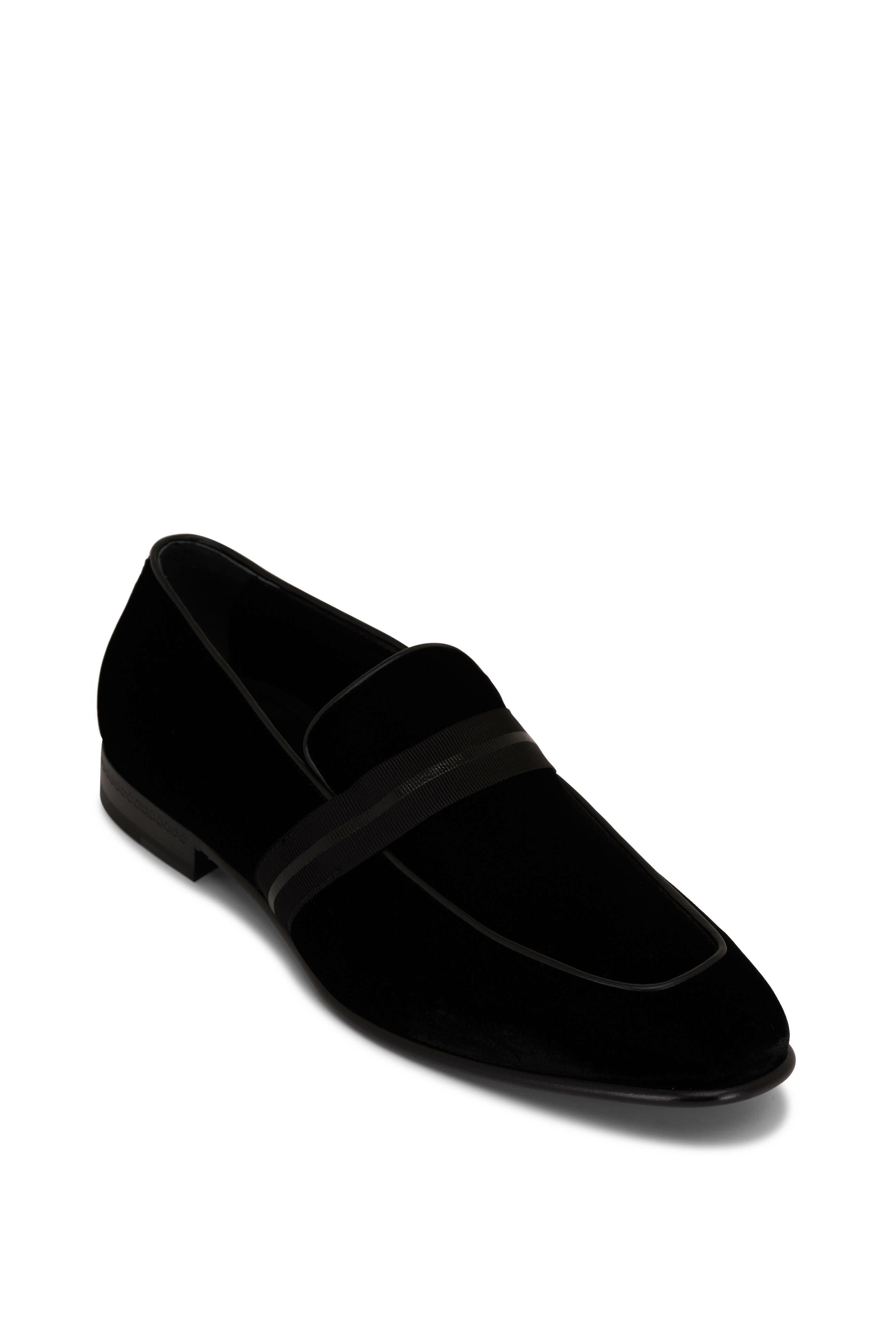 Zegna - Lido Black Velvet Loafer | Mitchell Stores