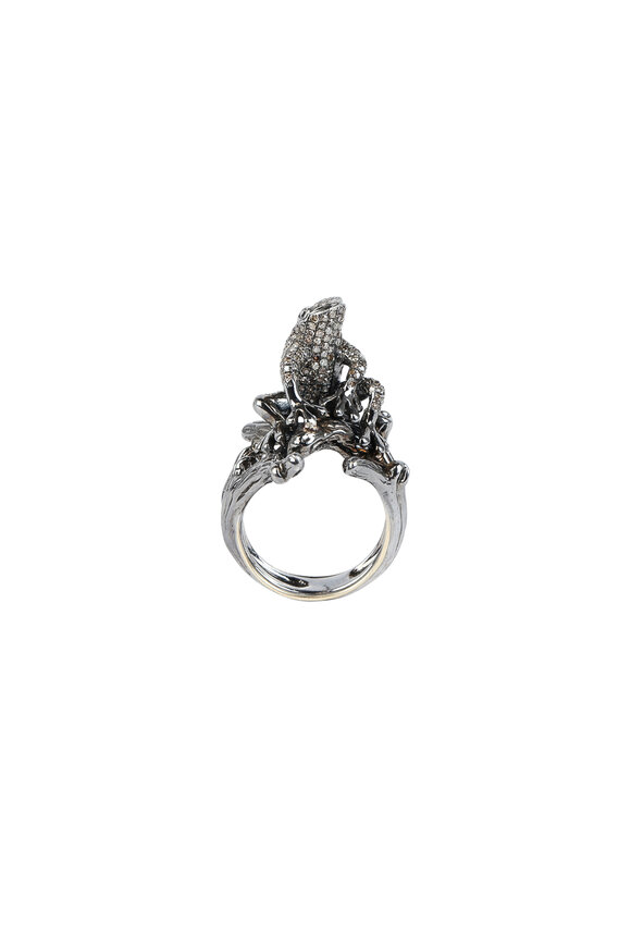 Loren Jewels - Sterling Silver Pavé Diamond Frog Ring