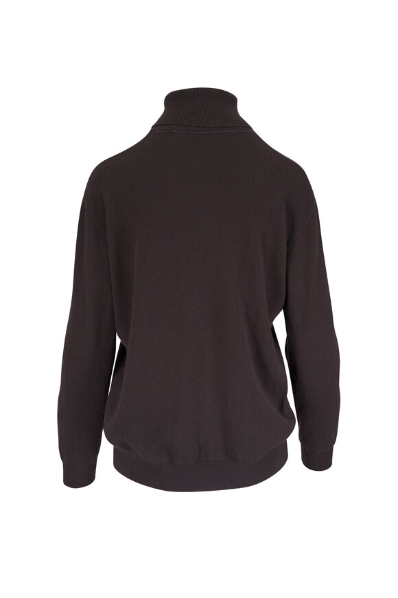 Brunello Cucinelli Cafe Noir 2-Ply Cashmere Turtleneck - view 2