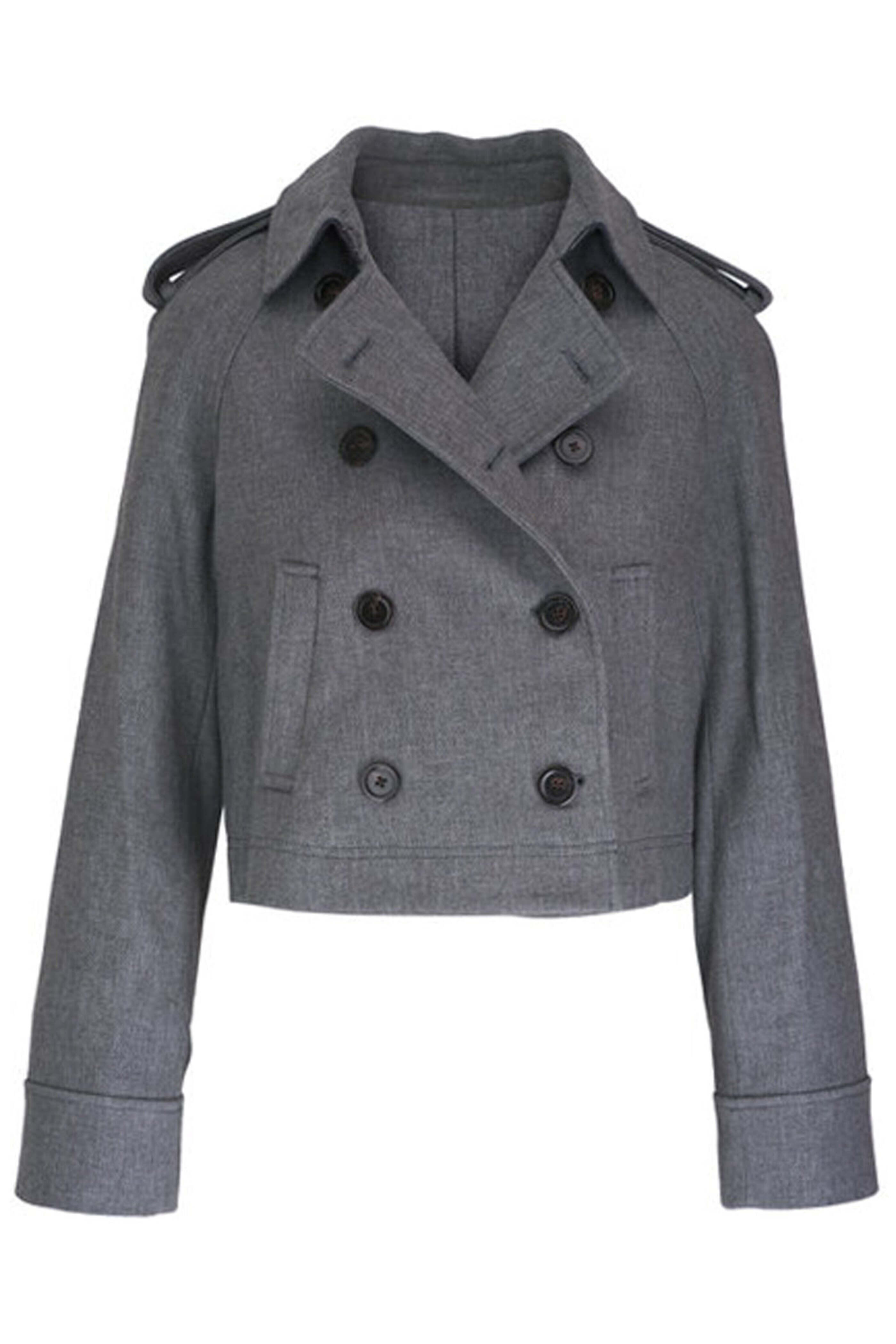 Veronica Beard - Heather Grey Conneley Crop Trench Coat