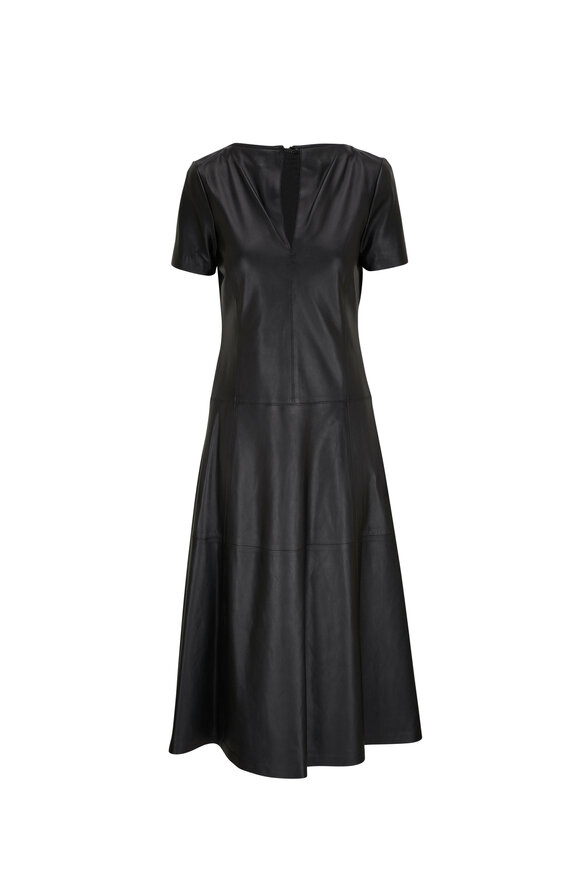 Dorothee Schumacher Sleek Statement Black Leather Dress 