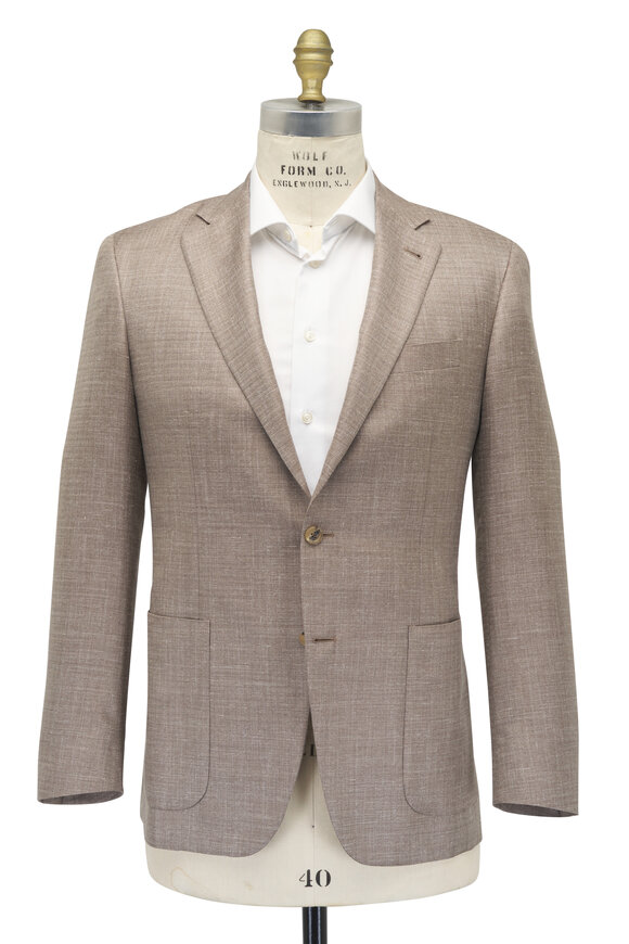 Canali - Tan Horizontal Herringbone Sportcoat