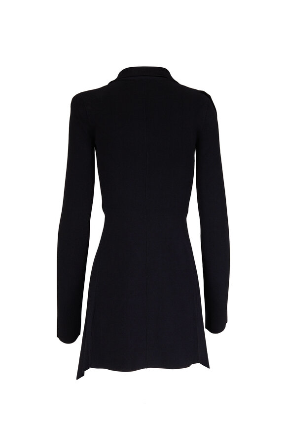 Scanlan Theodore - Black Crepe Knit Drape Front Jacket 