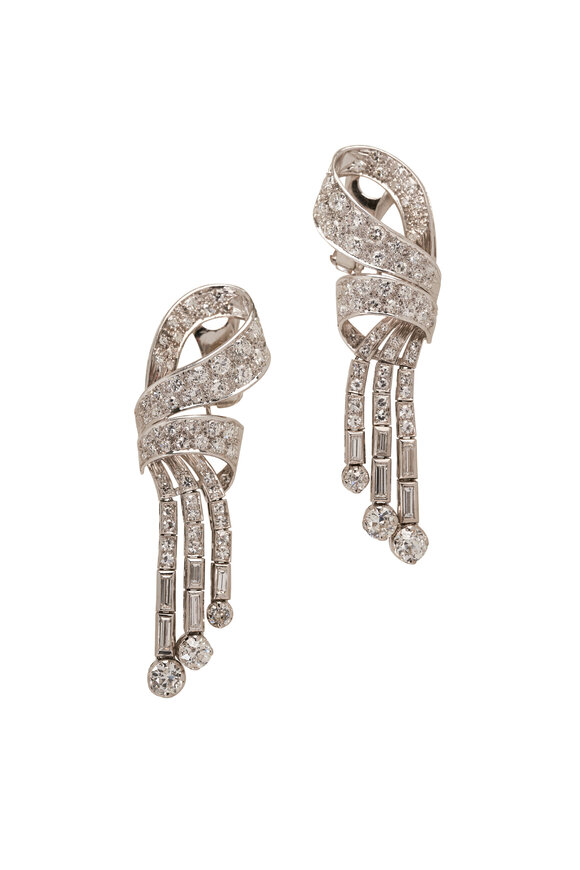 Estate Jewelry - Art Deco Diamond Estate Clip Earrings