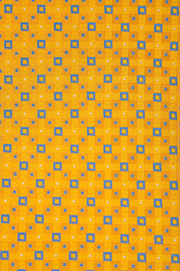 Eton - Yellow & Blue Geometric Print Silk Necktie 