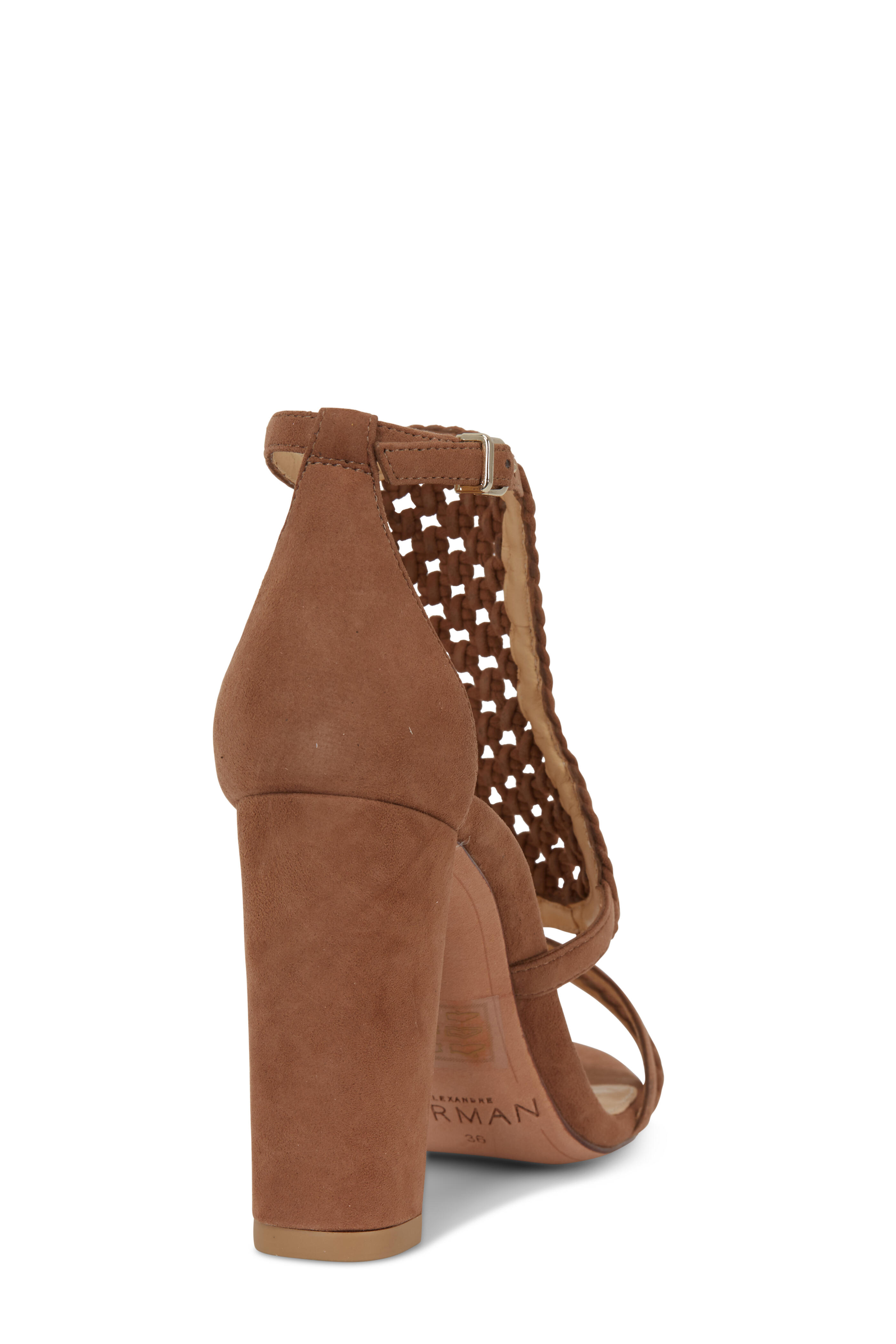 Alexandre Birman - Carmella Light Beige Woven Suede Sandal, 90mm