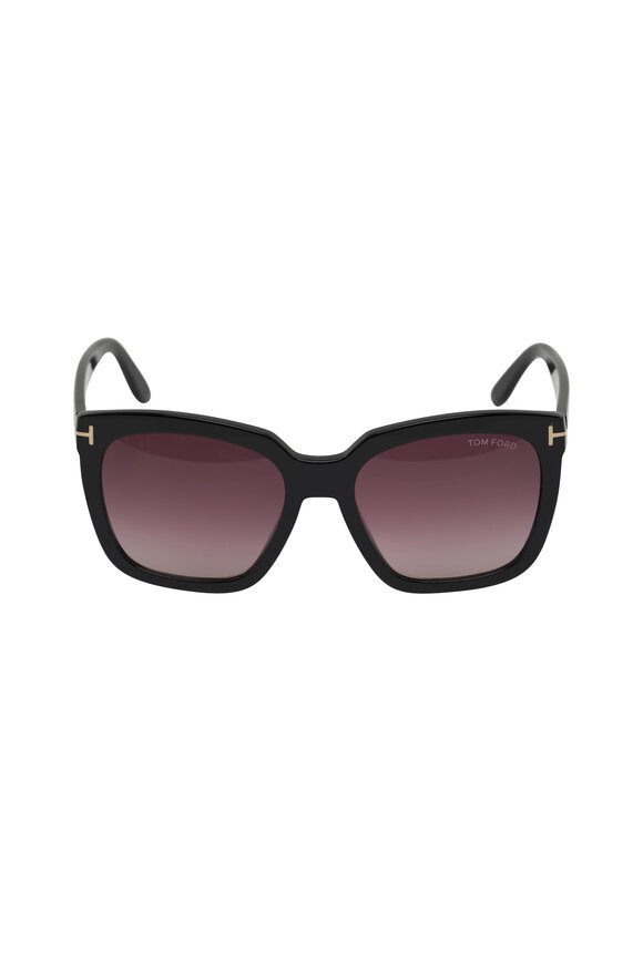 Tom Ford Eyewear - Karmen 55 Square Shiny Black Sunglasses