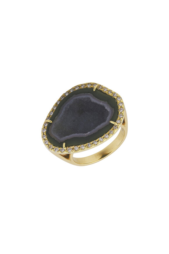 Kimberly McDonald Dark Geode Diamond Halo Ring