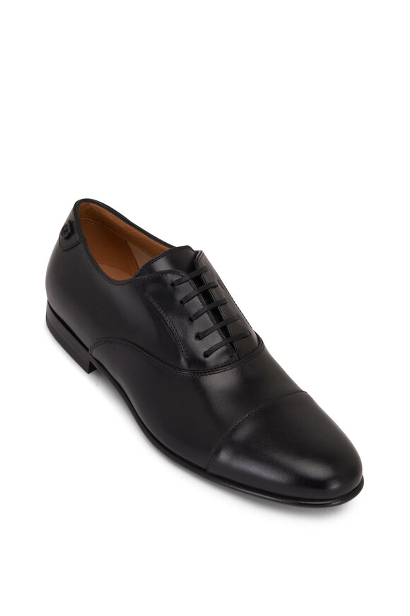 Ferragamo - Gillo Black Leather Lace Up Dress Shoe