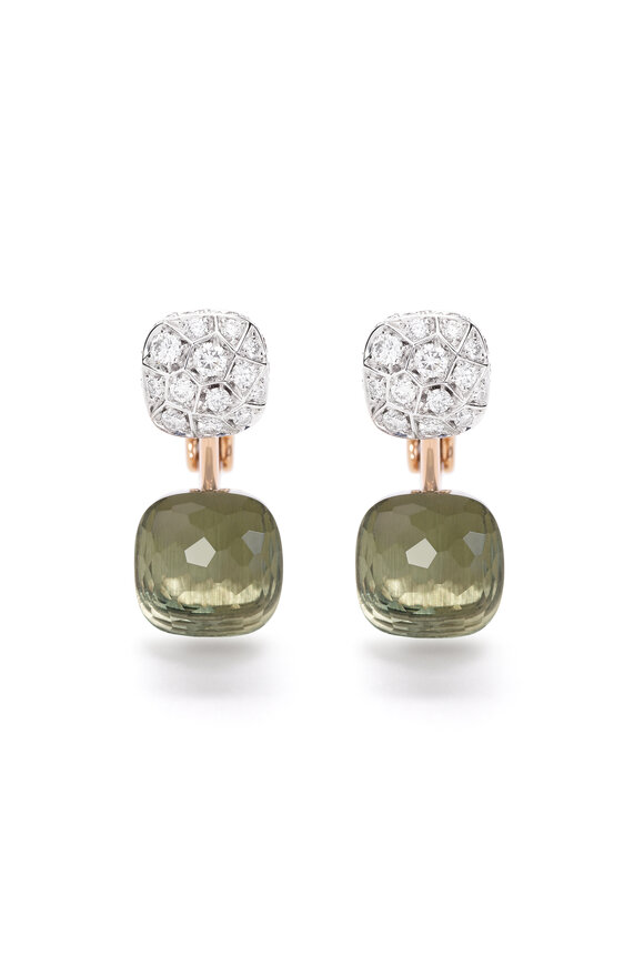 Pomellato Nudo Toi et Moi Diamond & Prasiolite Earrings