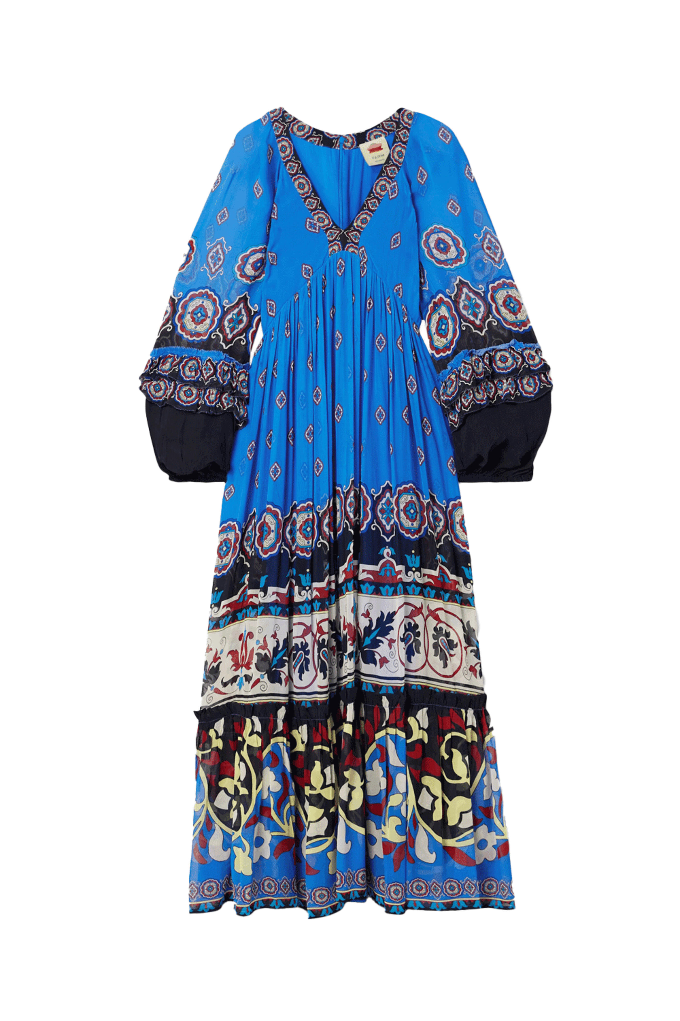 Farm Rio - Ainka Tiles Blue Maxi Dress