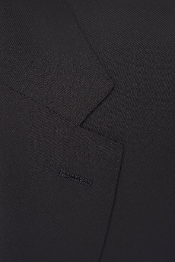 Canali Solid Black Wool Suit - view 3