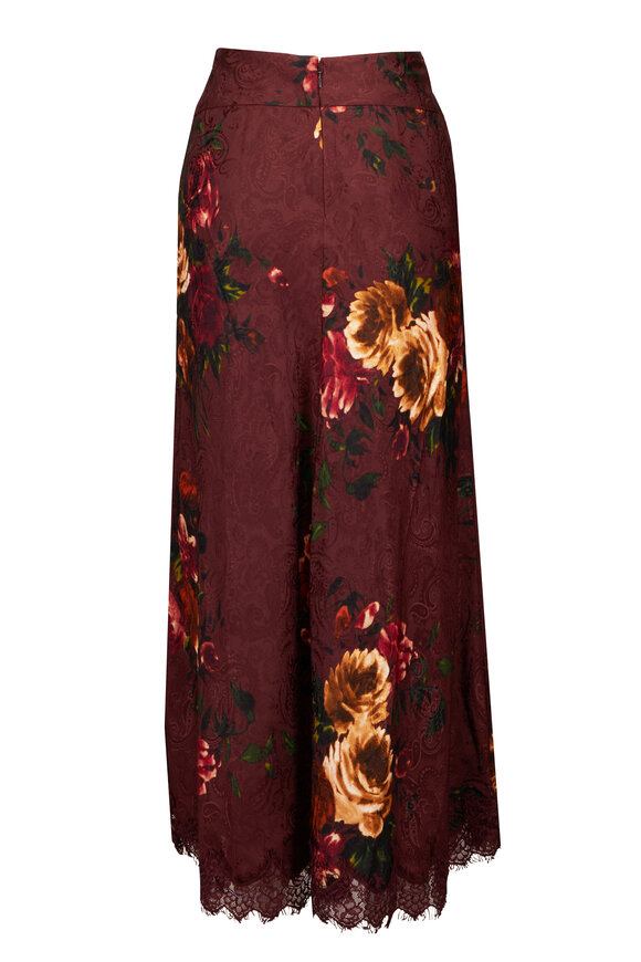 Cara Cara Lou Burgundy Floral Midi Skirt - view 2