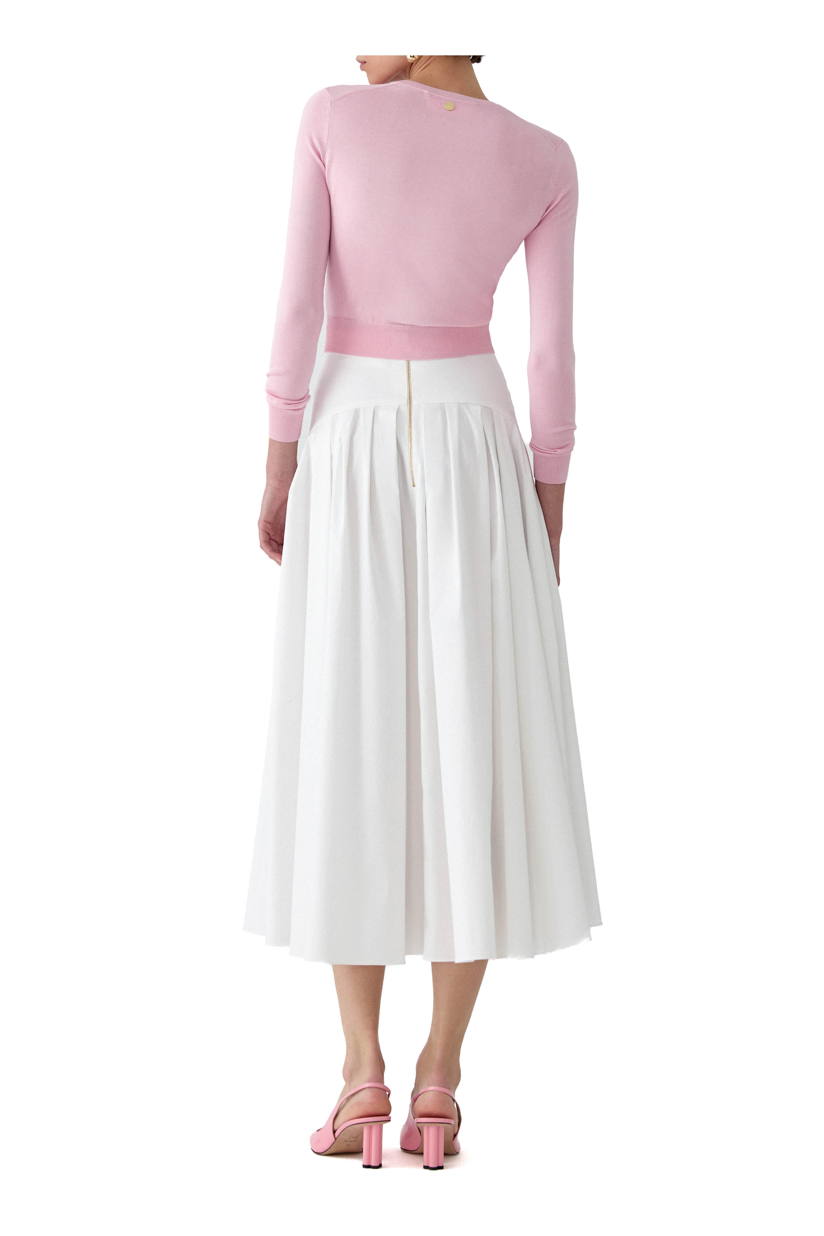 Carolina Herrera - Light Pink Cropped Cardigan - view 3