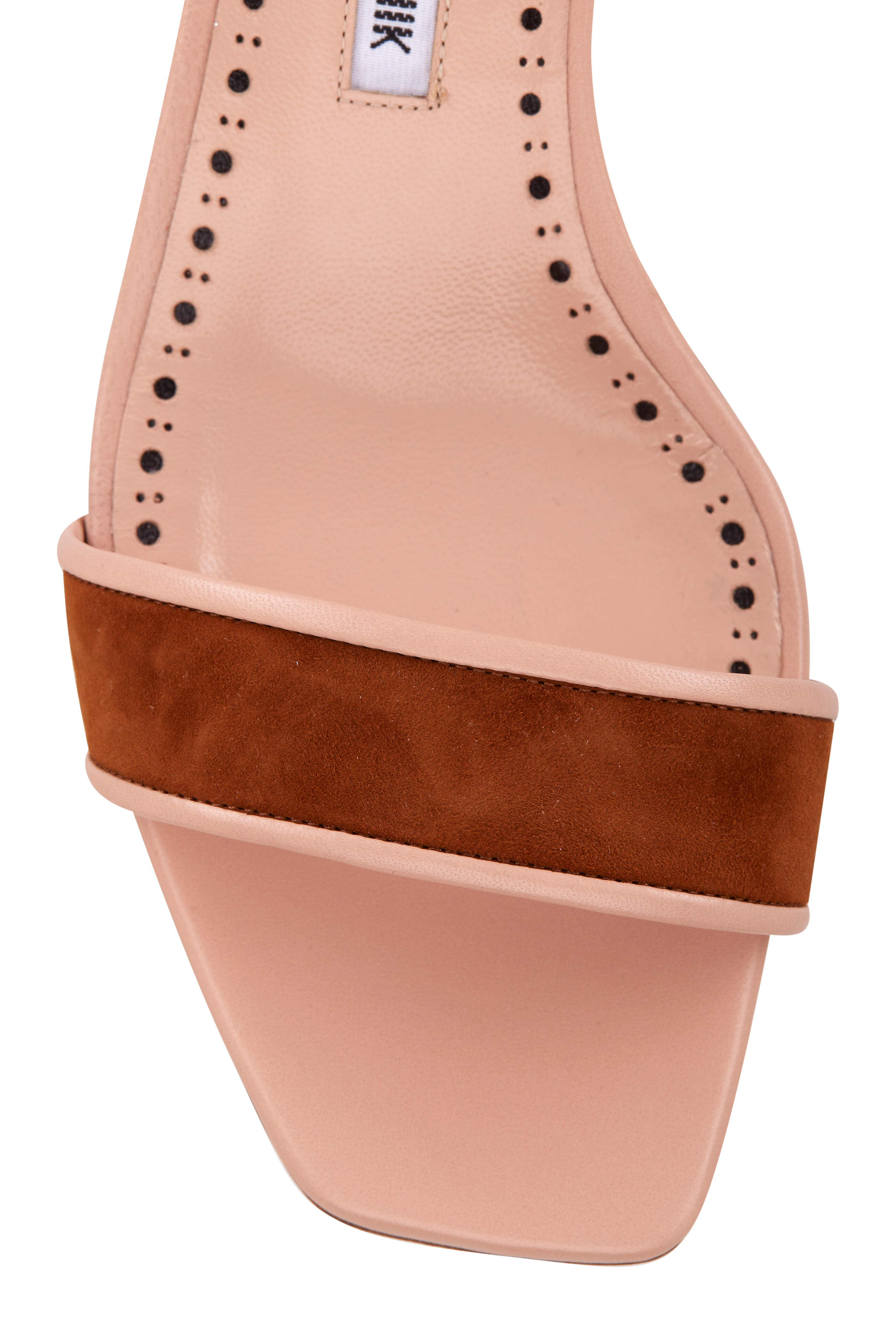 Manolo Blahnik - Abibalo Brown & Beige Suede Sandal, 50mm