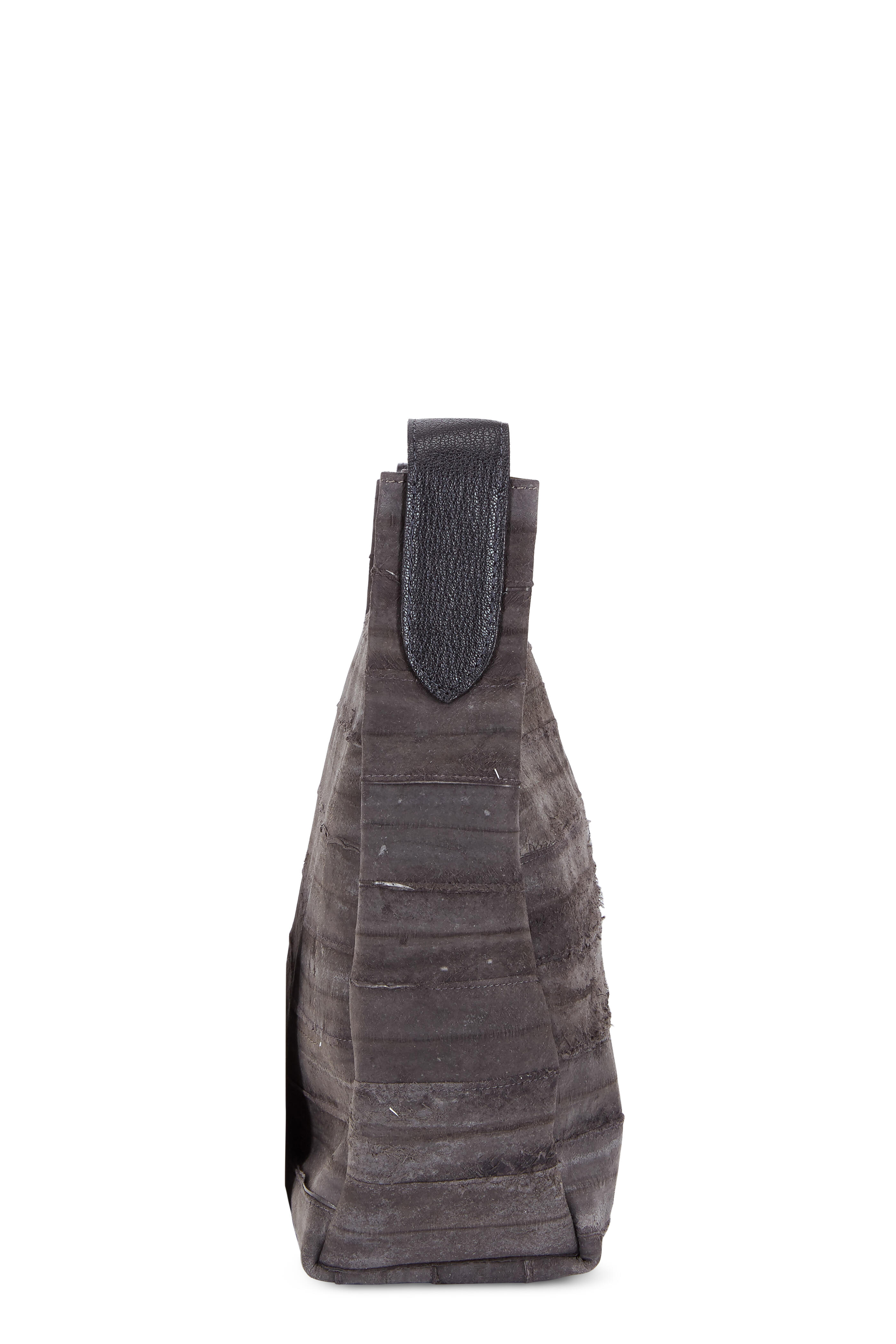 B May Bags - Anthracite Eel Small Hobo Bag