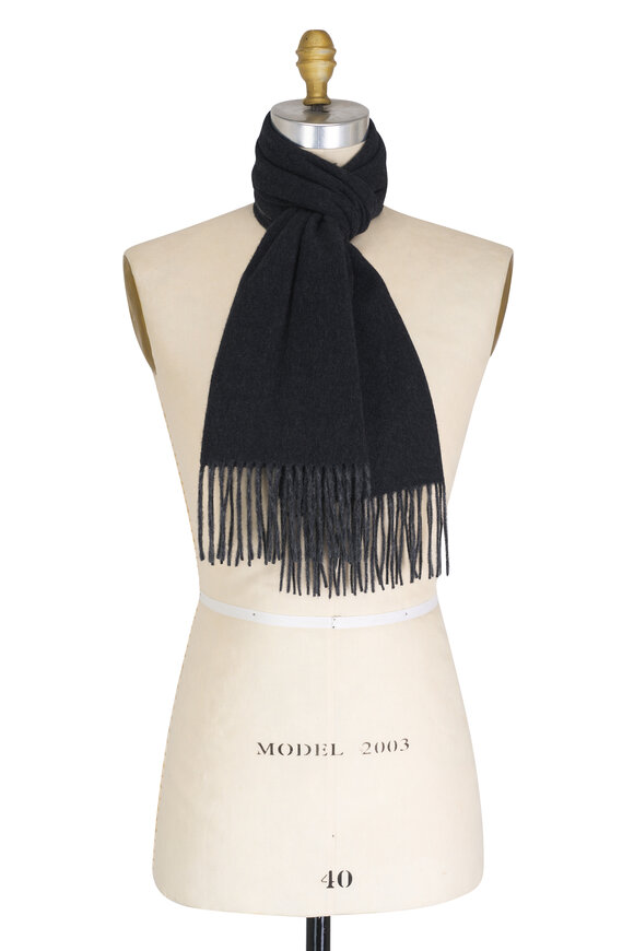 Kiton - Charcoal Gray Cashmere Scarf