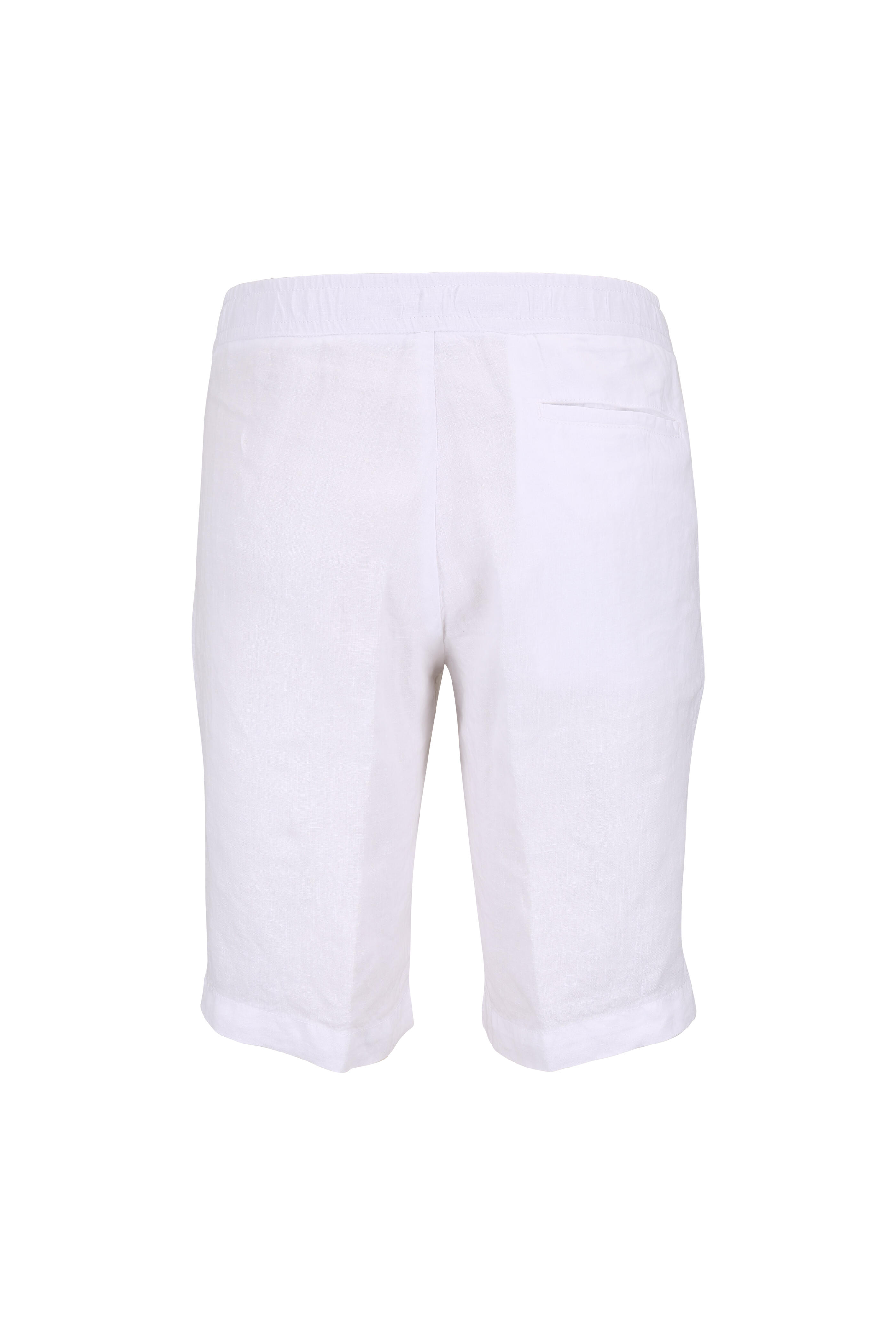Z Zegna - White Garment Dyed Linen Shorts | Mitchell Stores