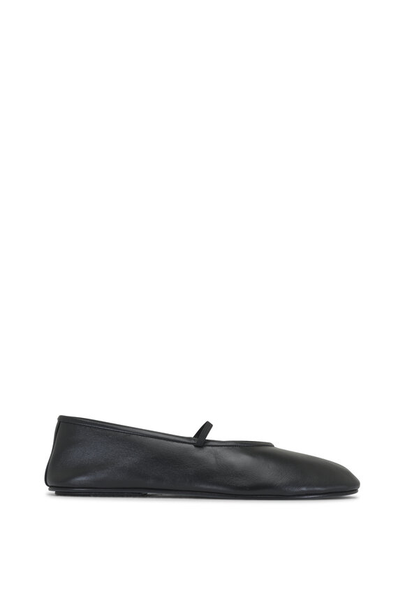 The Row - Black Elastic Leather Ballet Flat