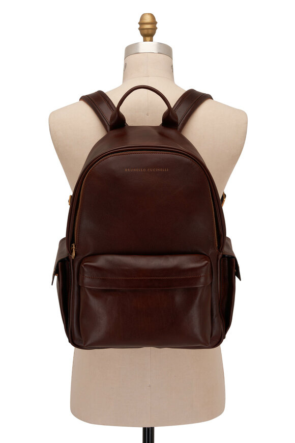 Brunello Cucinelli - Burgundy Leather Backpack 