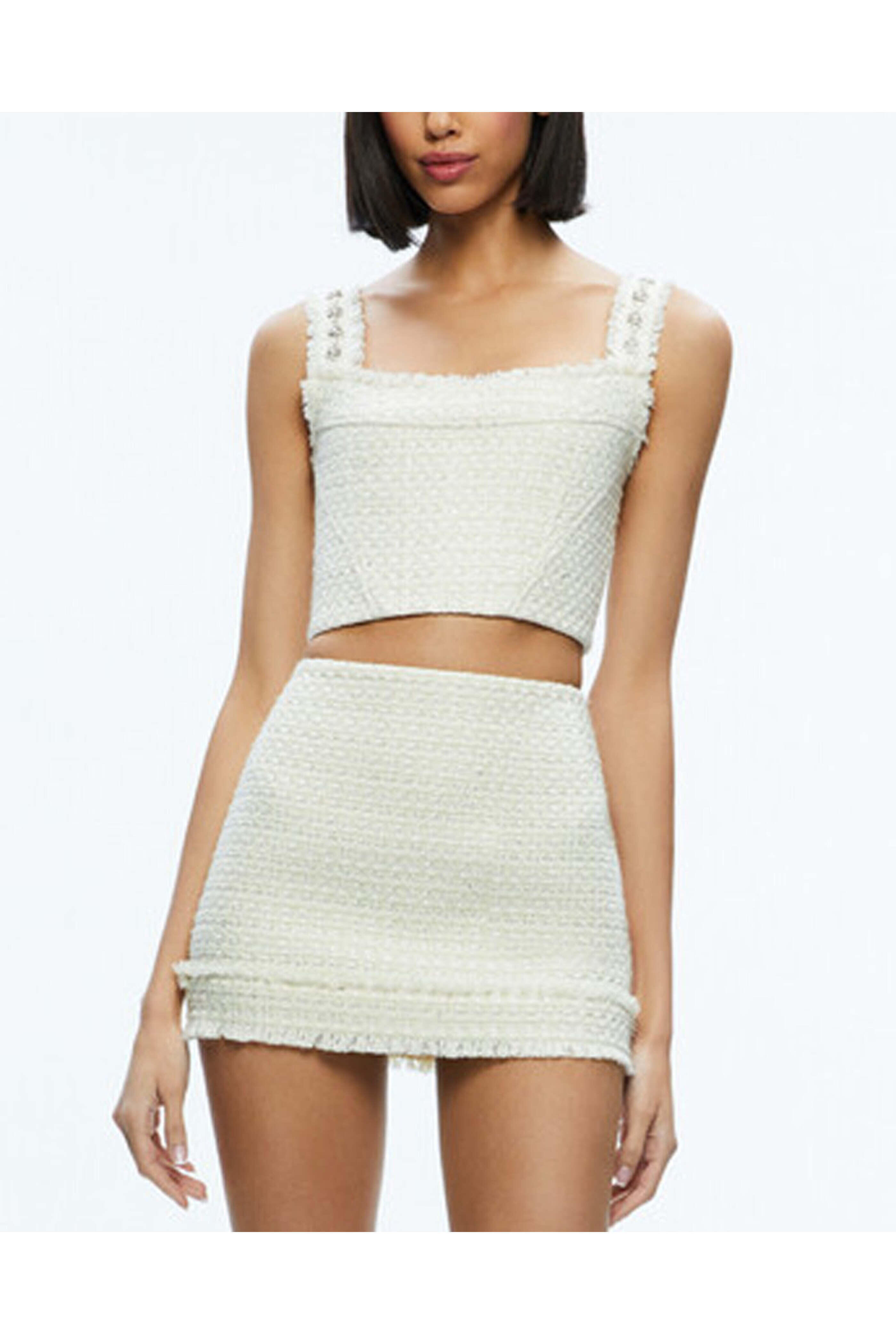 Alice & Olivia - Off White Embellished Vicenta Corset
