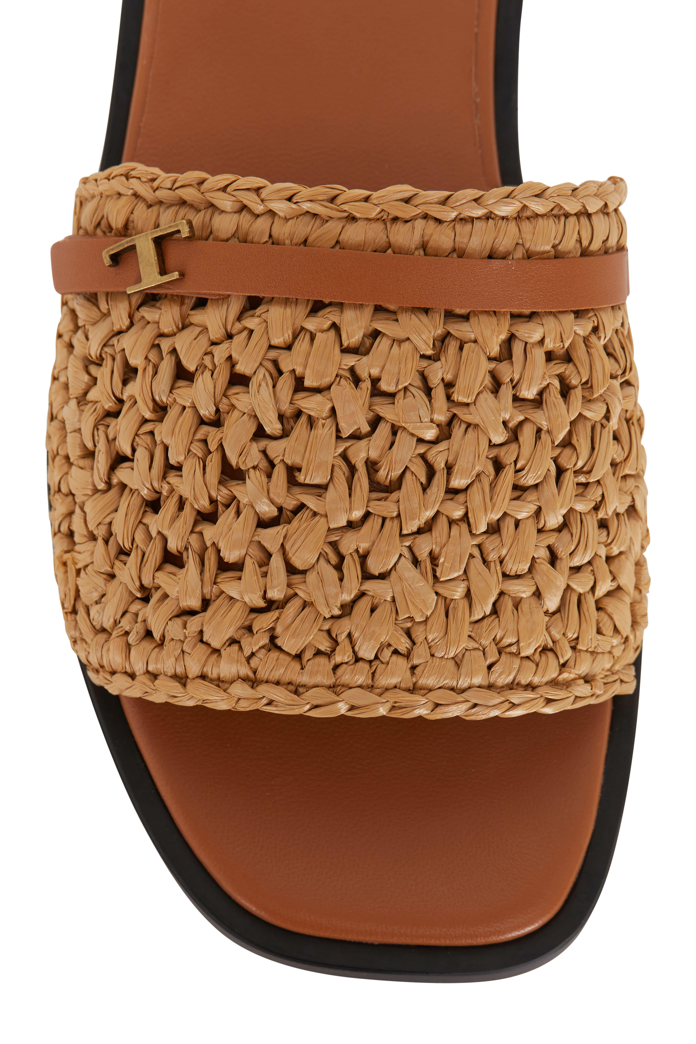 Tod's - Kenia 12K Tan Raffia Slide | Mitchell Stores