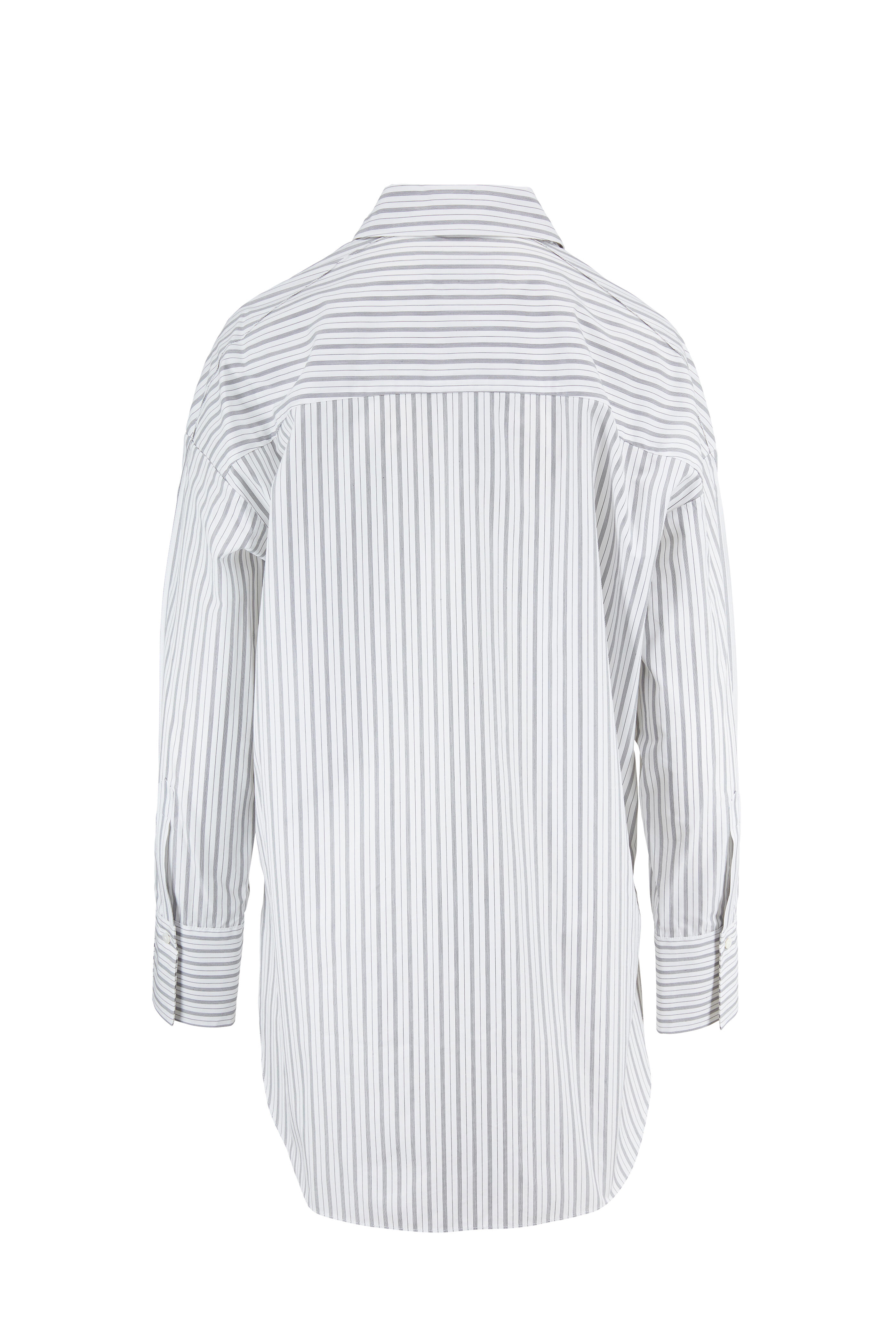 Partow - Hugo Ivory & Black Striped Shirt | Mitchell Stores