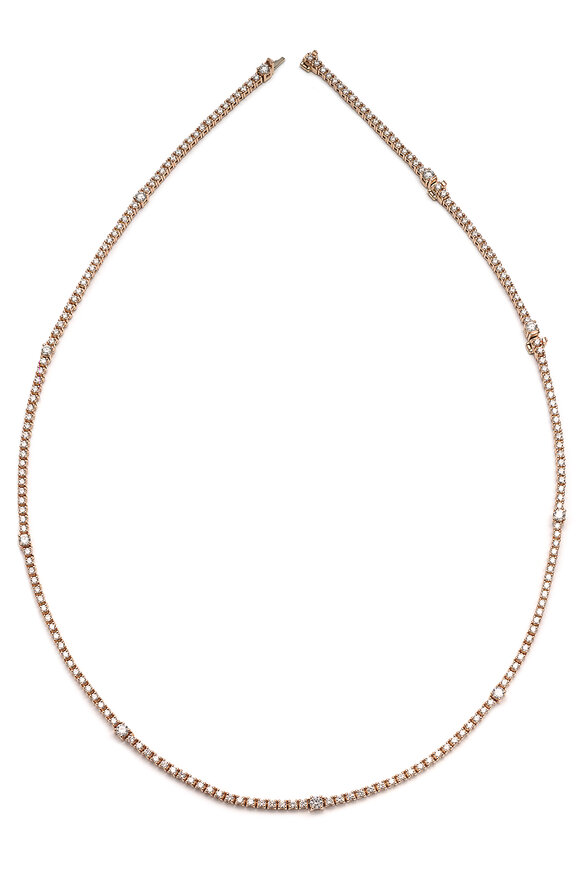 Nam Cho 18k Rose Gold Diamond Riviera Station Necklace