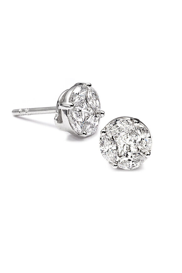 Nam Cho - Round Invisible Diamond Studs