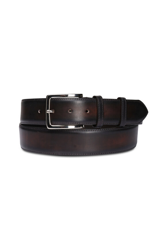 Bontoni Tobacco Calf Leather Belt