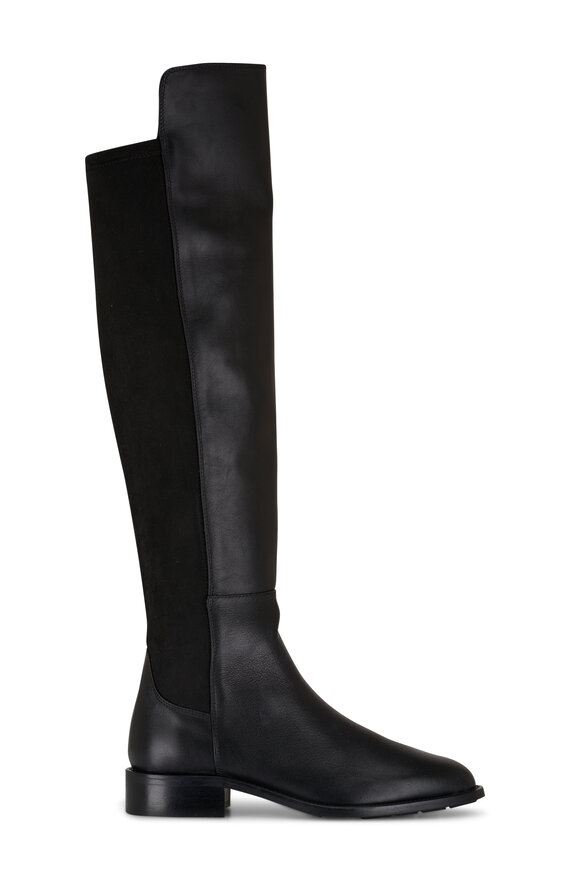 Aquatalia - Natessa Black Stretch & Leather Over-The-Knee Boot