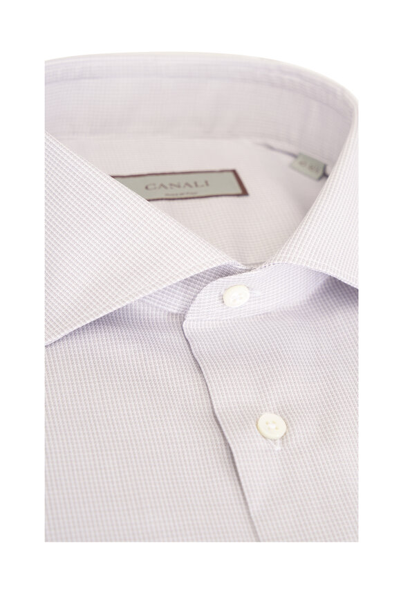 Canali Gray Textured Cotton Dress Shirt - view 2