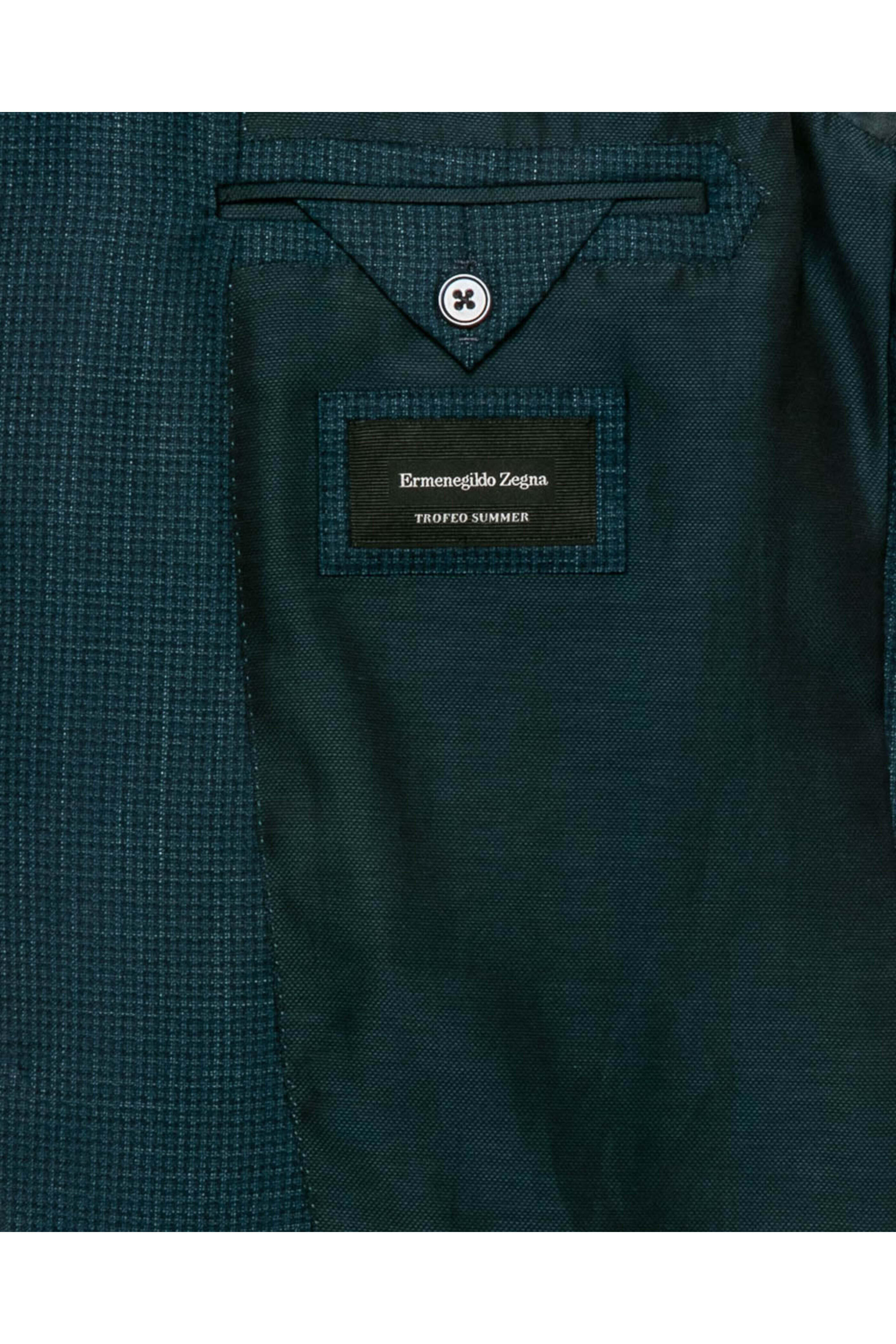 Zegna - Dark Teal and Navy Mix Micro Check Sportcoat