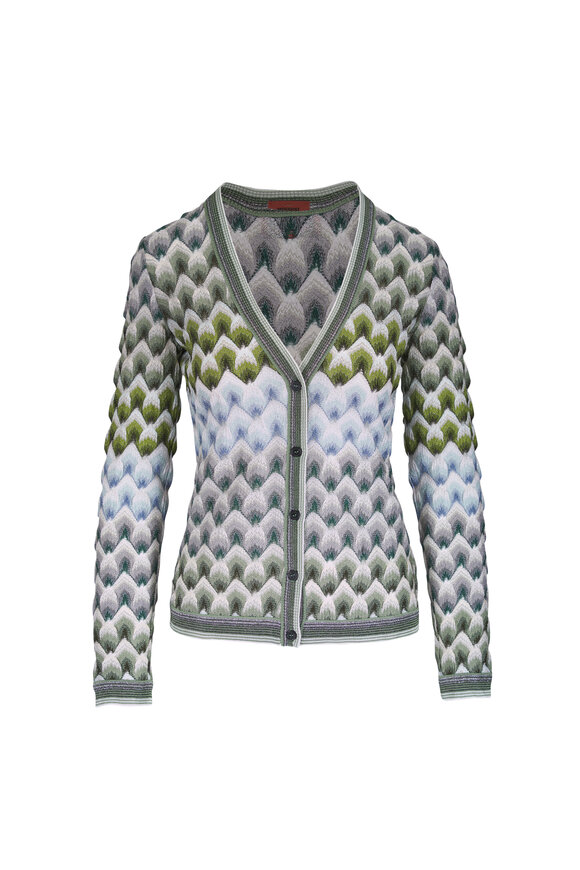 Missoni Green Multi Front Button Cardigan - view 1