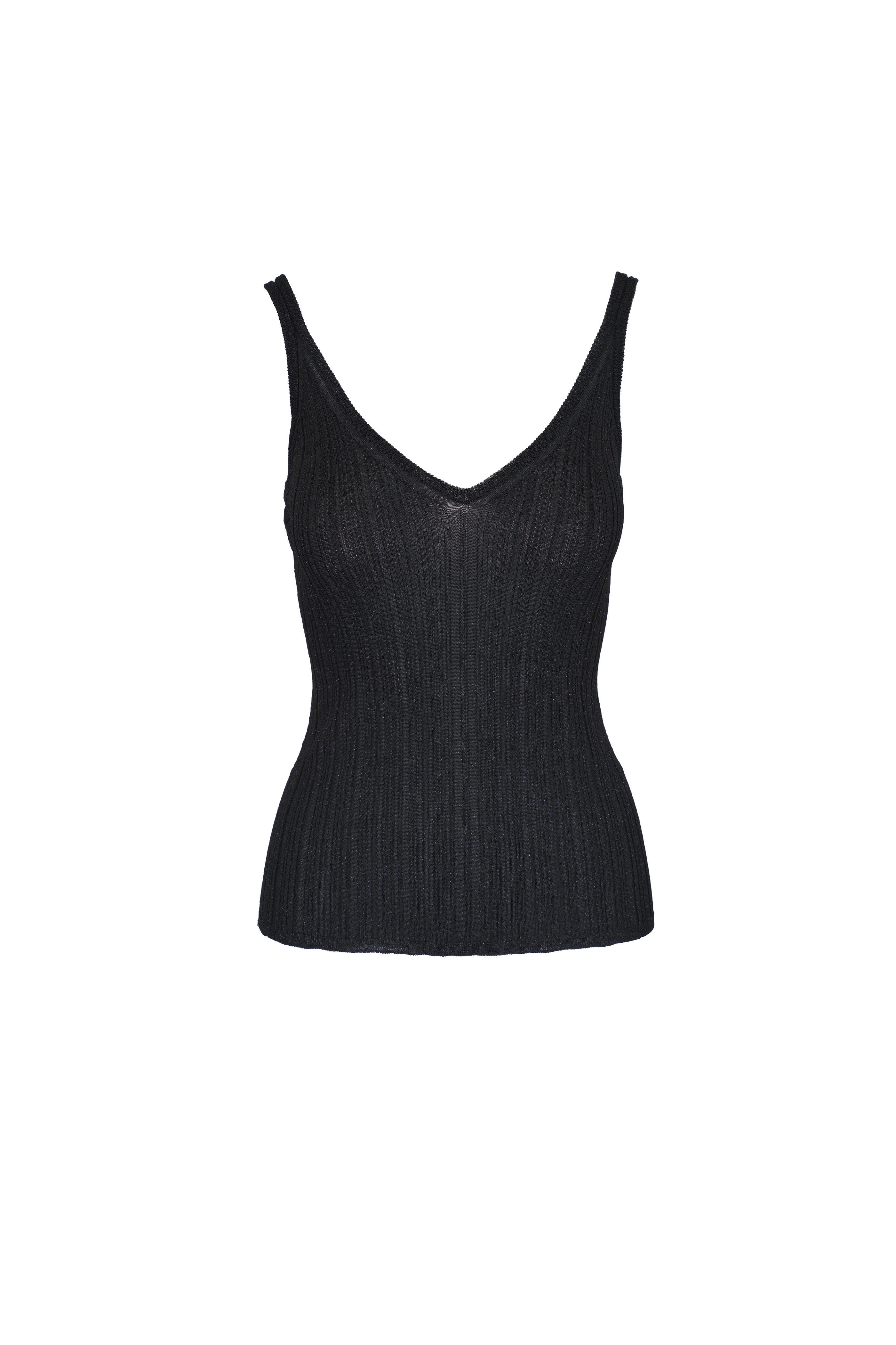 Majestic - Black Metallic Rib Novelty Tank