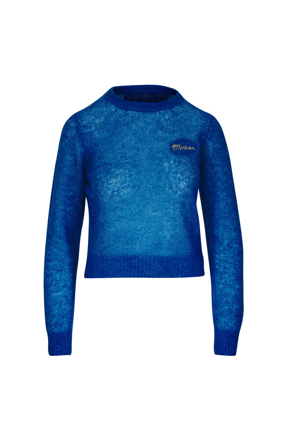 Mother The Jumper Blue Alpaca Crewneck Sweater